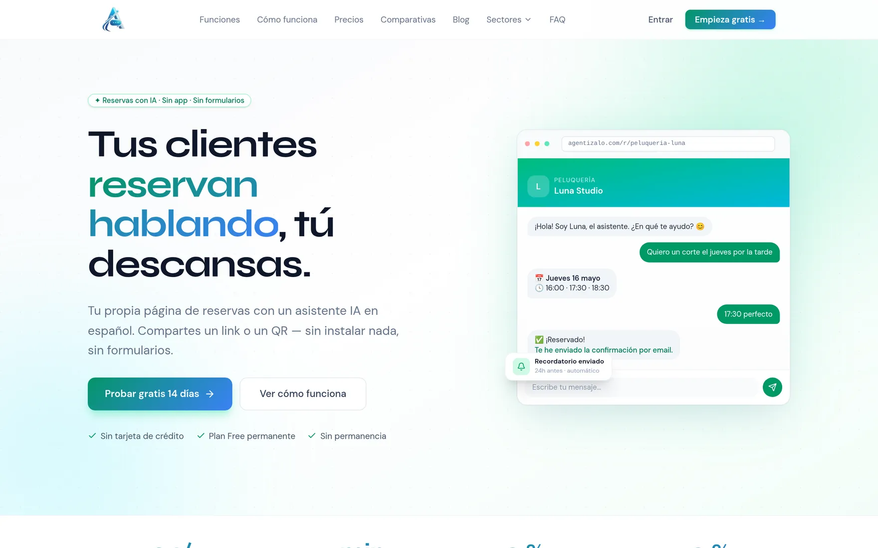 Captura en vivo de agentizalo.com
